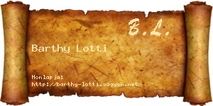 Barthy Lotti névjegykártya